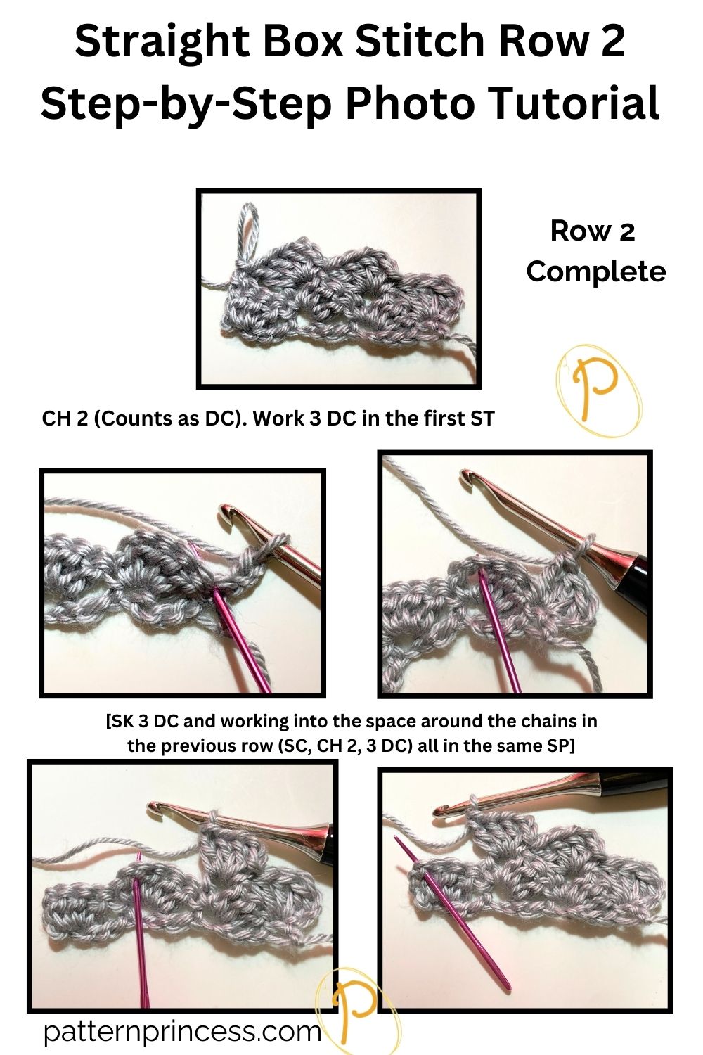 Straight Box Stitch Row 2 Step-by-Step Photo Tutorial