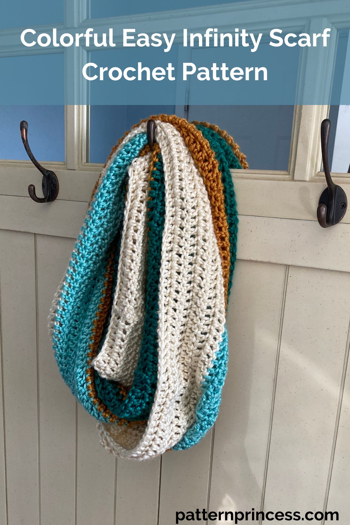 Colorful Easy Infinity Scarf Crochet Pattern