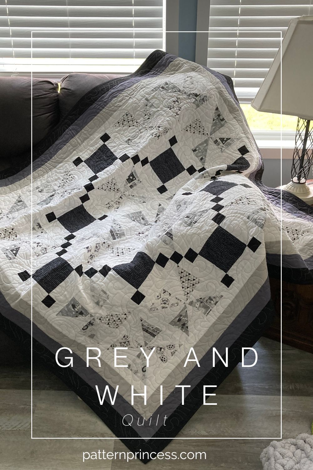 Grey and White Quilt