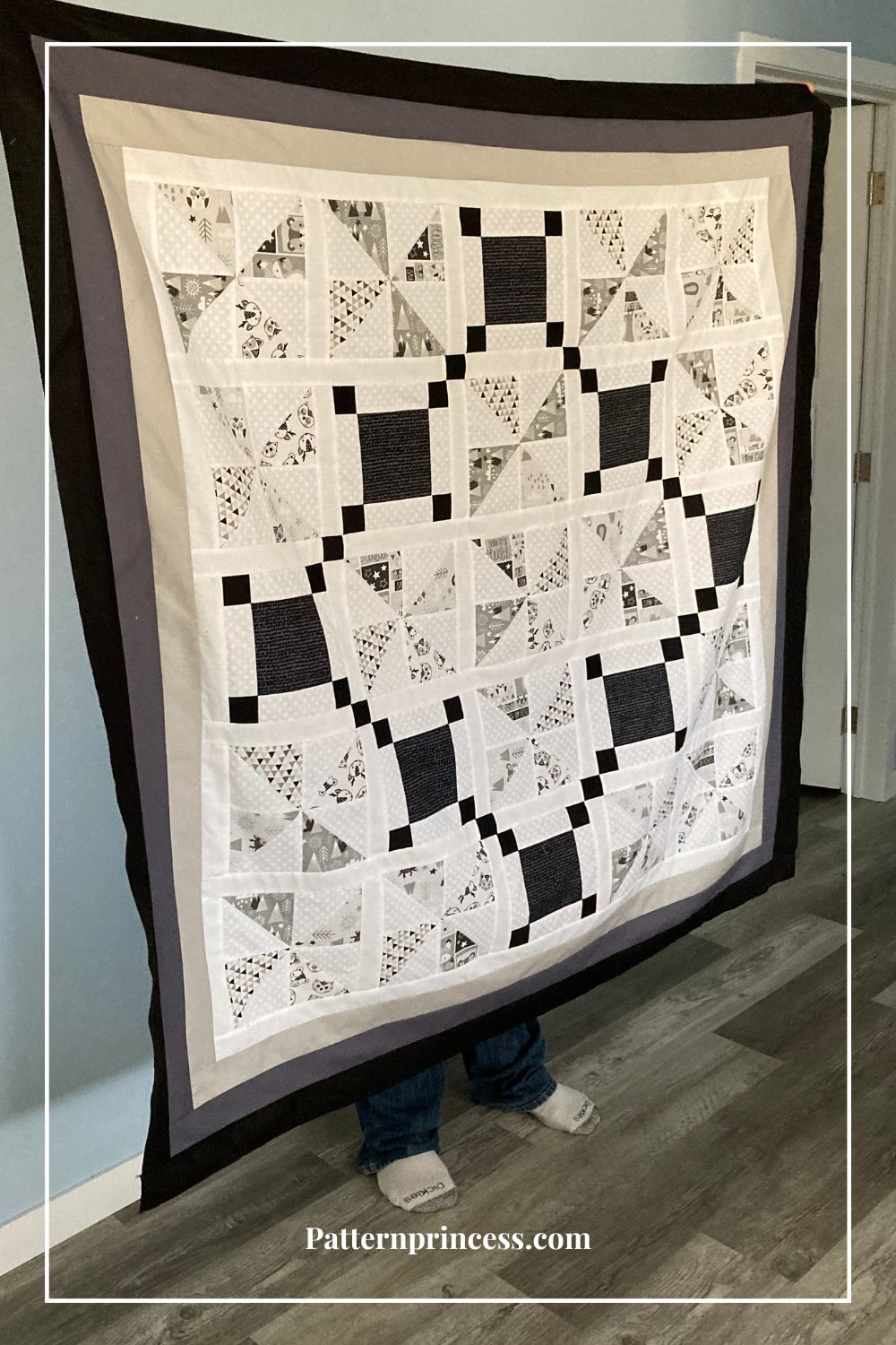 Grey and White Toddler Quilt