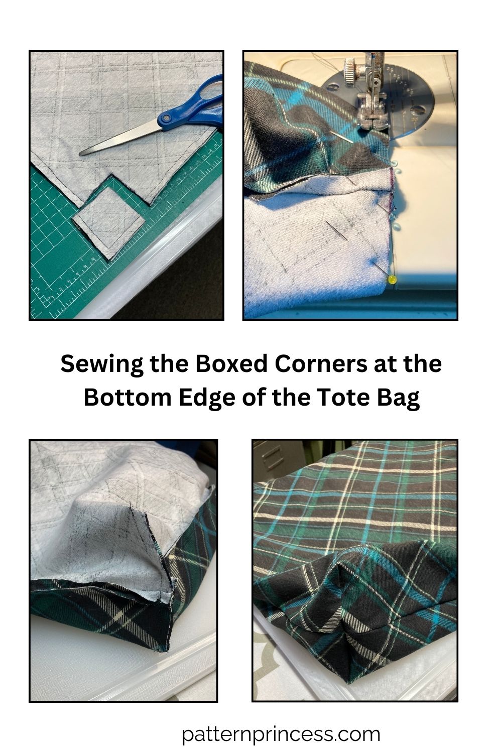 Sewing the Boxed Corners at the Bottom Edge of the Tote Bag