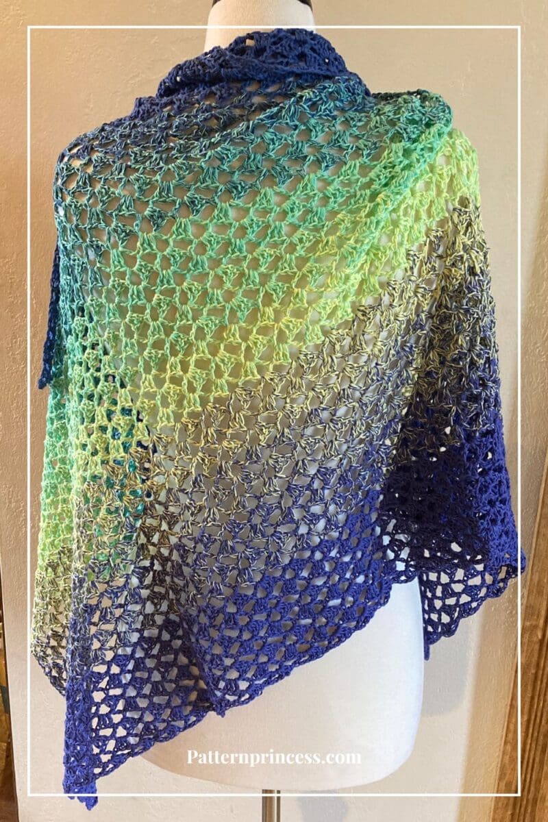 Aurora Borealis Easy Rectangular Crochet Shawl Pattern - Pattern Princess