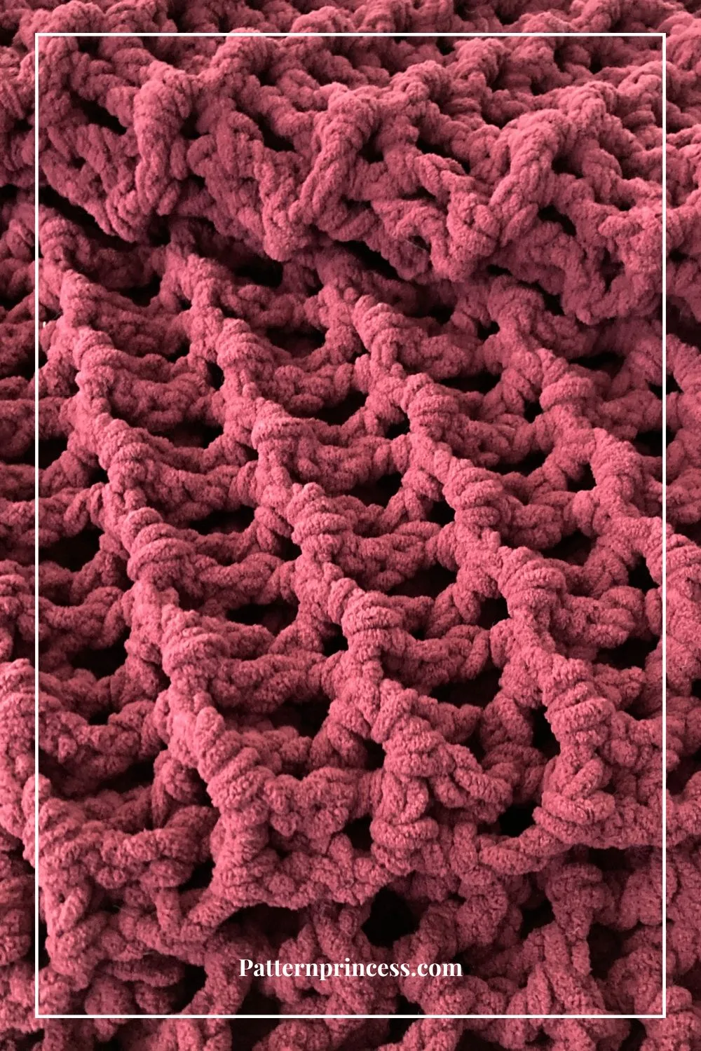 Close up of the Back of this Chunky Crochet Throw