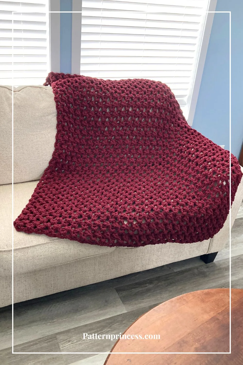 Nice Large Handmade Throw Blanket on Sofa