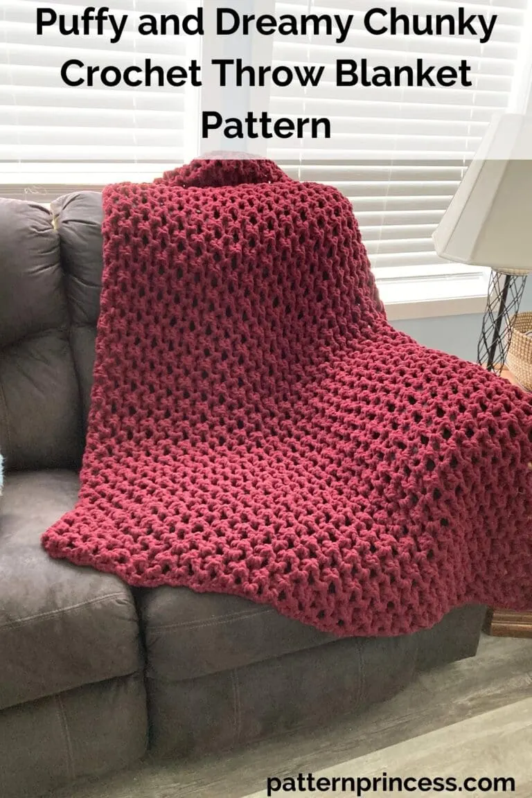 Puffy and Dreamy Chunky Crochet Throw Blanket Pattern