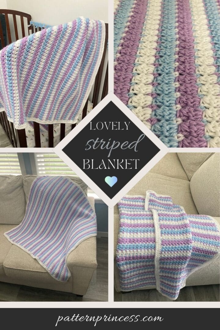 Easy Crochet Blanket Pattern Beautiful Stripes - Pattern Princess