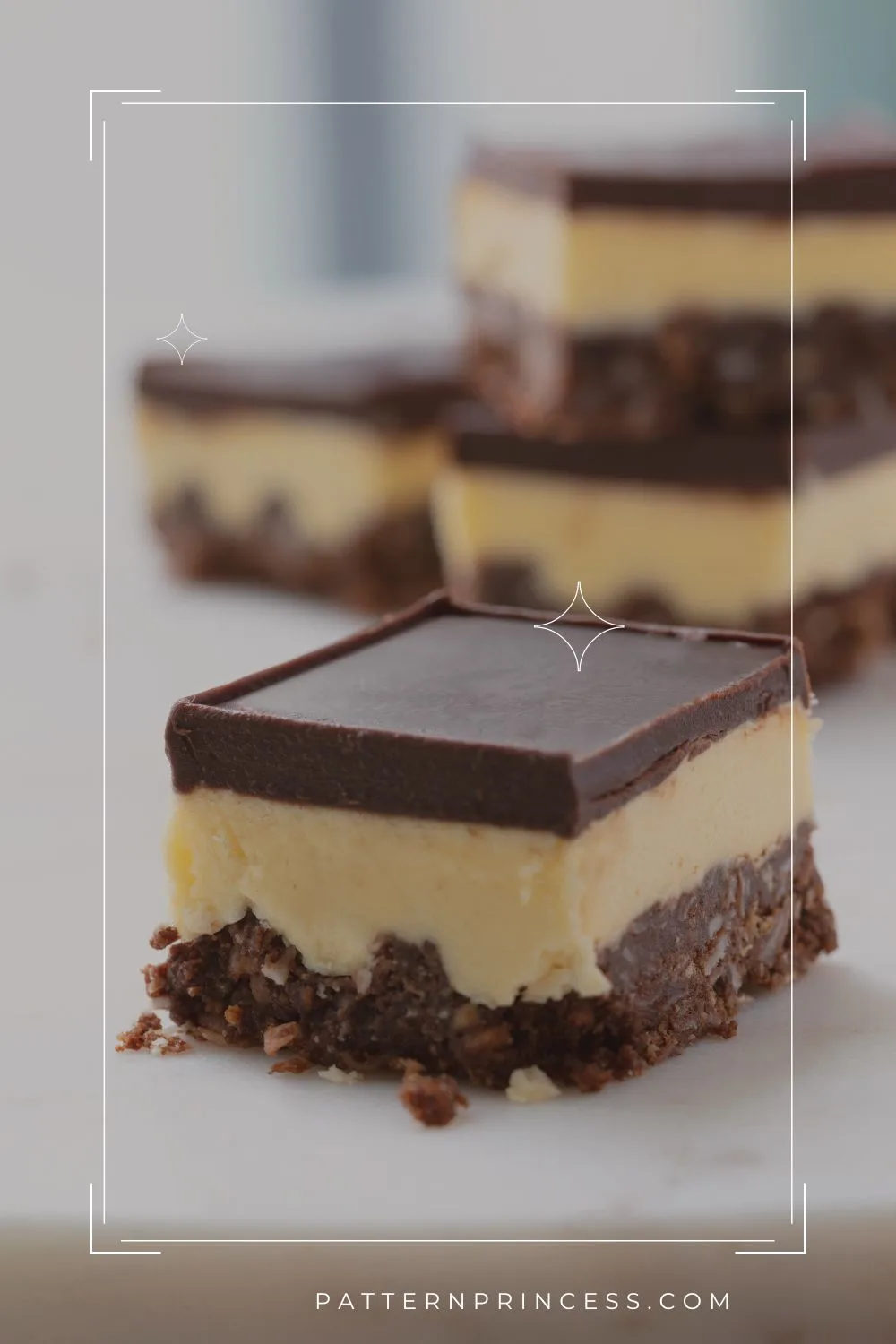 Chocolate and custard layered bars
