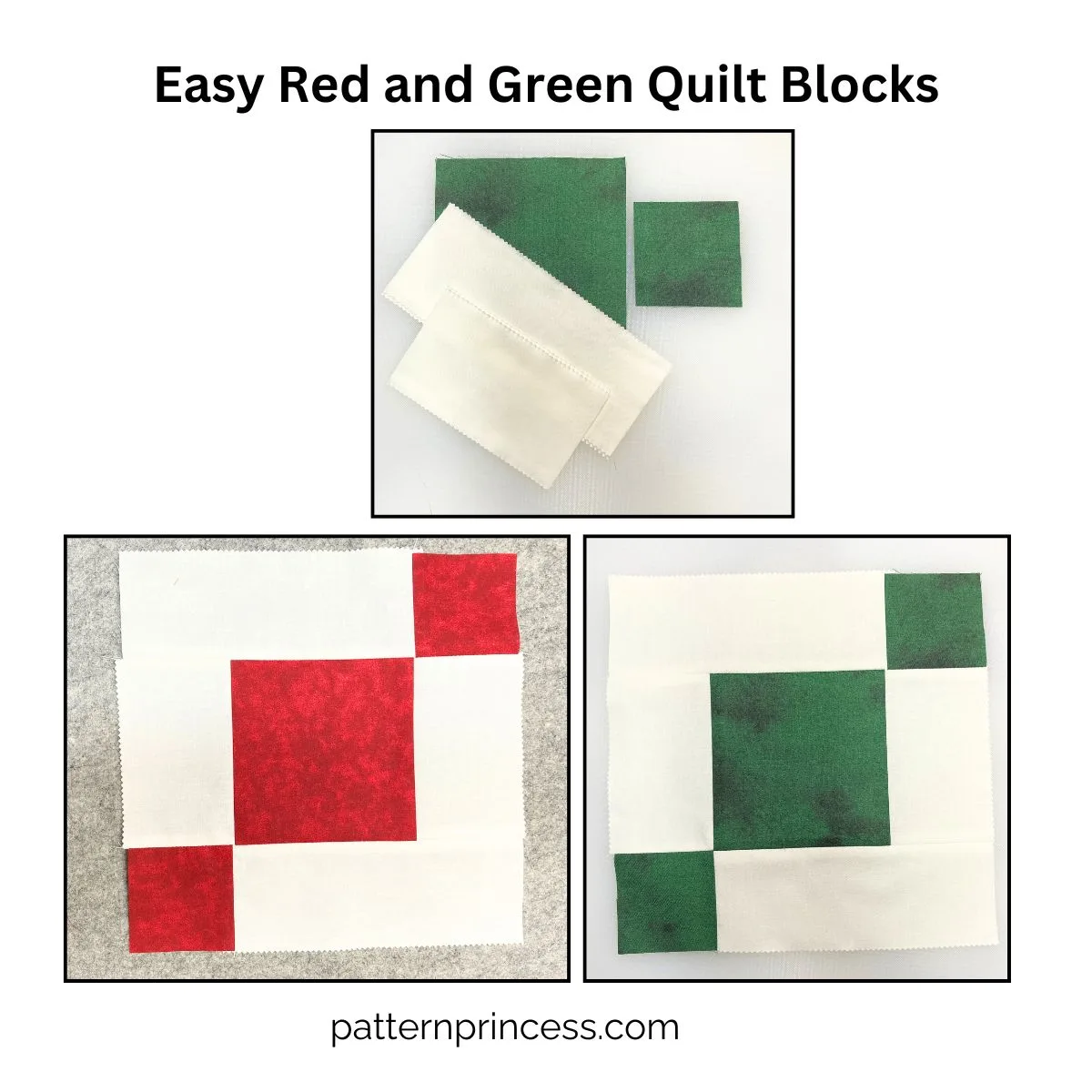 Easy Red and Green Quilt Blocks