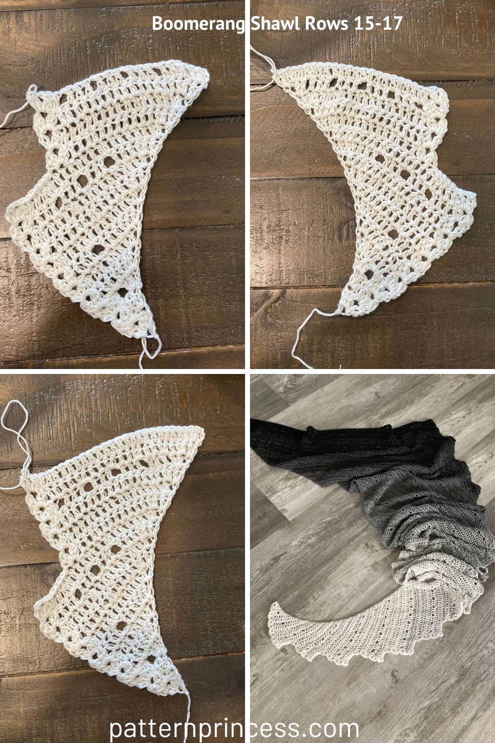 Boomerang Shawl Rows 15-17