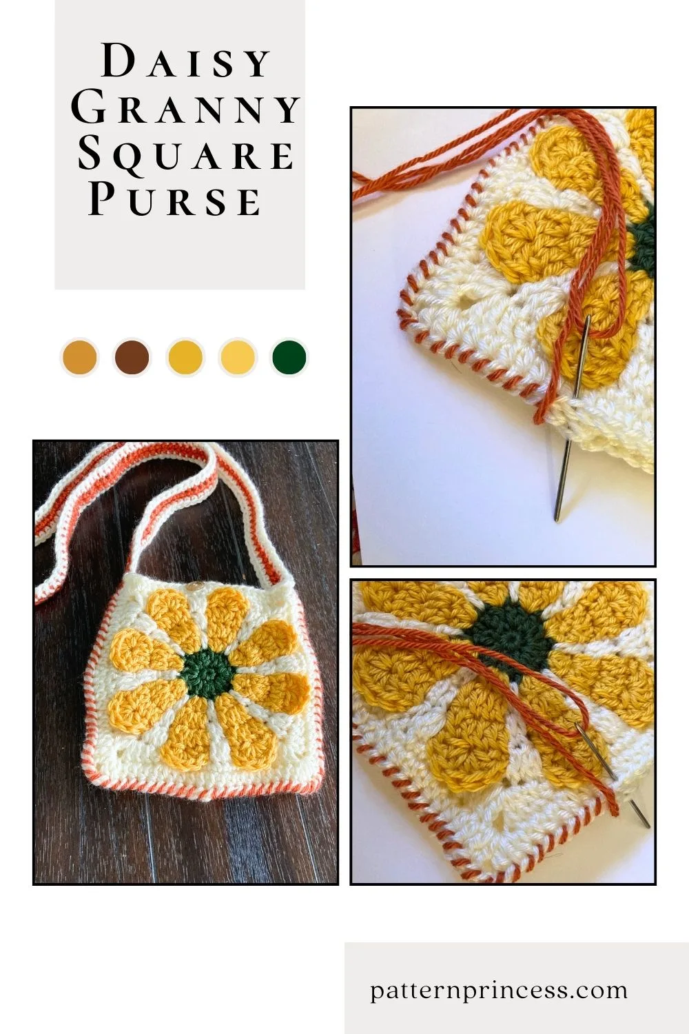 Daisy Granny Square Purse