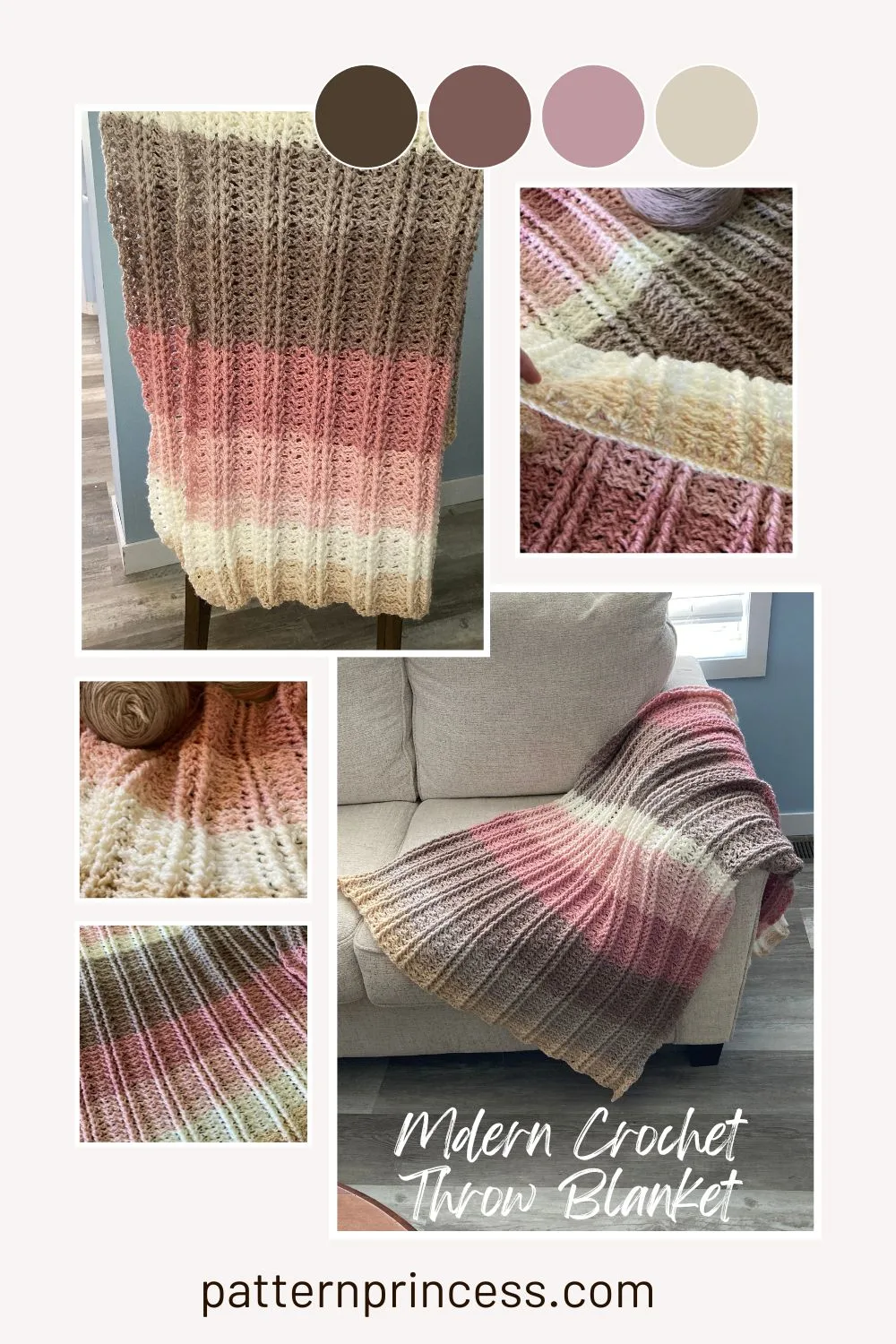 Modern Crochet Throw Blanket