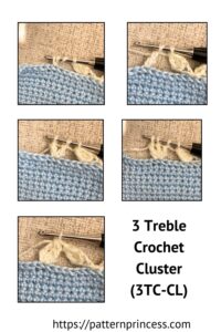 3 Treble Crochet Cluster (3TC-CL)