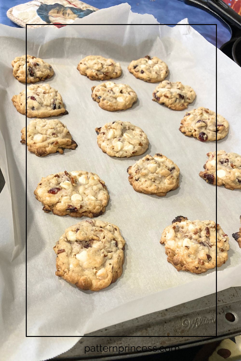 Baked Cranberry Pecan Cookies Cooling