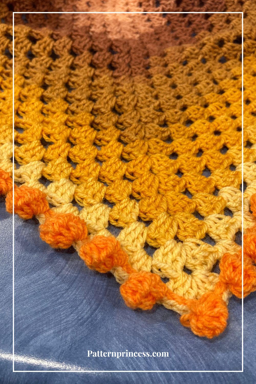 Close up of Bobble Crochet Stitch for the Dot Border