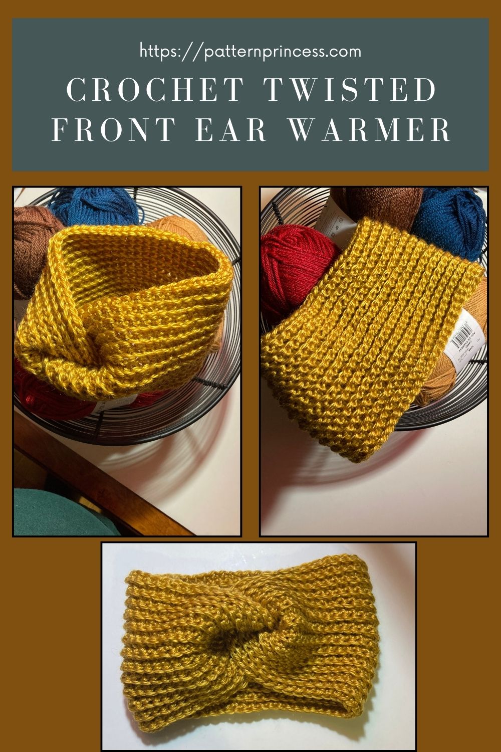 crochet Twisted Front ear warmer