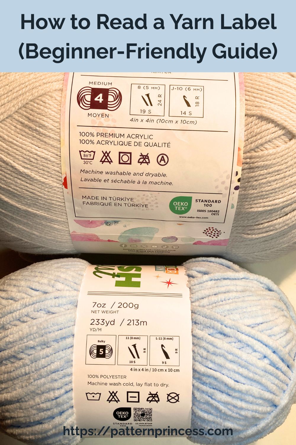 Yarn Label Pattern How to Read a Yarn Label (Beginner-Friendly Guide) - Pattern Princess