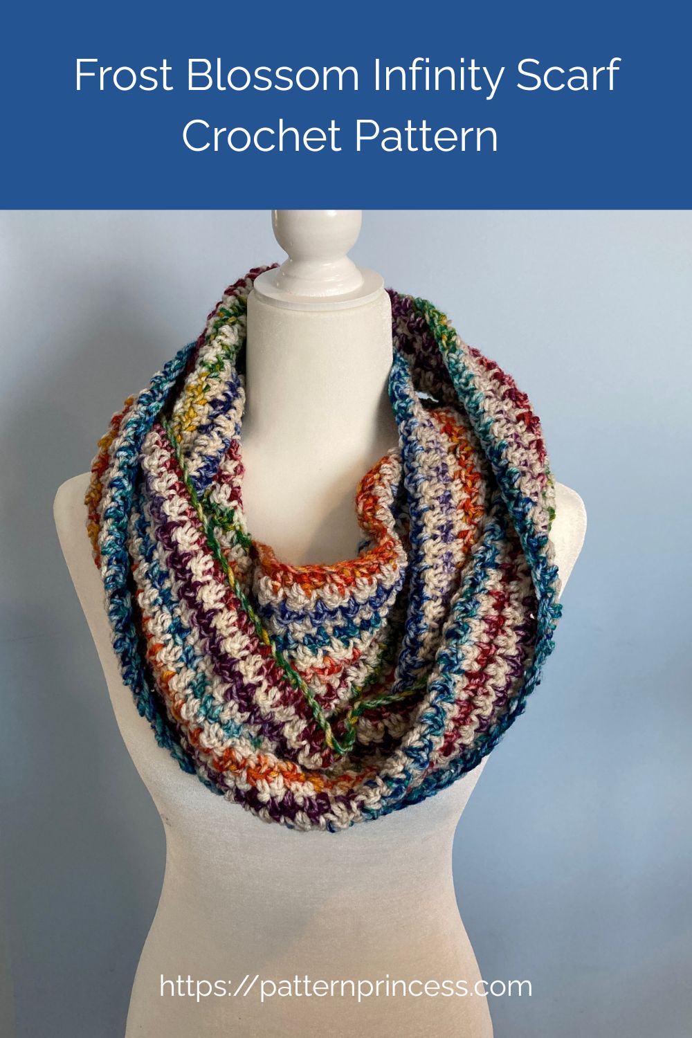 Frost Blossom Infinity Scarf Crochet Pattern - Pattern Princess